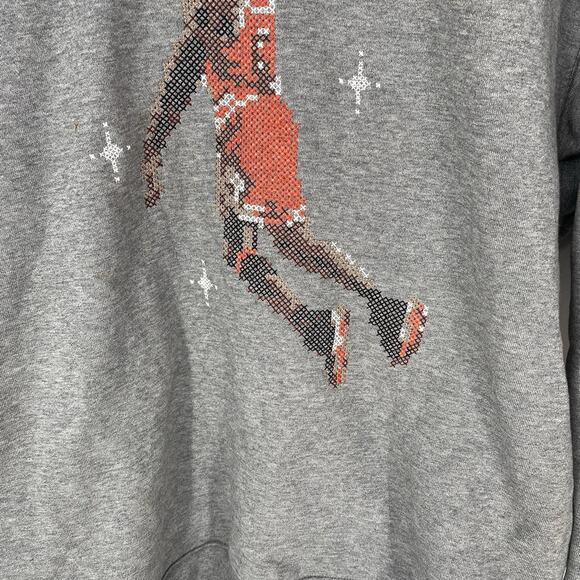 Jordan Essentials Jumpman Embroidered Heather Gray Hoodie Men's Size S - Picture 4 of 8